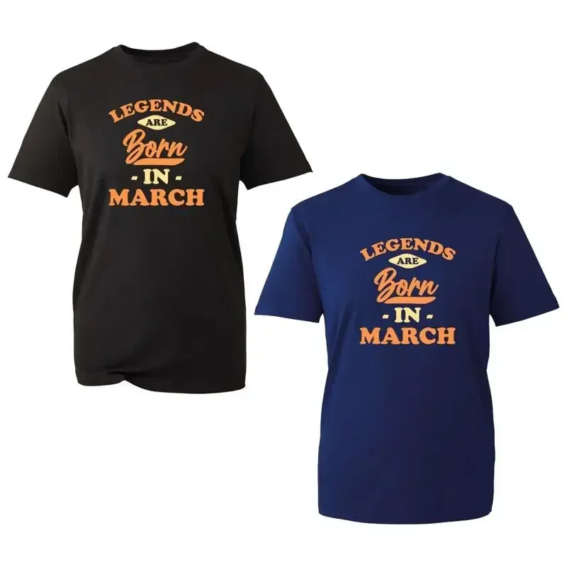 Legends Are Born In March T Shirt Funny Birthday Month Novelty Slogan Top