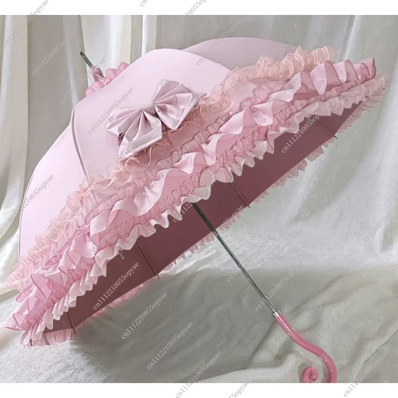 Princess Lace Umbrella French Pagoda Birdcage Arch UV Protection Floral Design for Wedding Photography Daily Use