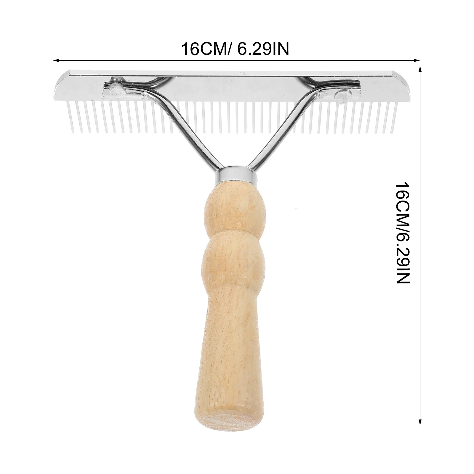 1 قطعة مقبض خشبي مشط الحيوانات الأليفة مريح عدم الانزلاق دائم أداة تهذيب الشعر سهلة التنظيف فرشاة شعر الحصان لوازم العريس #2