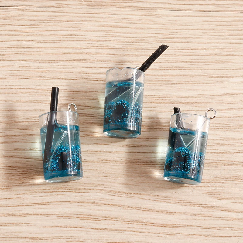 Tusember 10 Stück Harz-Anhänger in Form von Sprudelwasserflaschen, Saft- und Milchtee-Flaschen für Schmuck, DIY-Ohrringe, Halsketten und Schlüsselanhänger – Detail 7