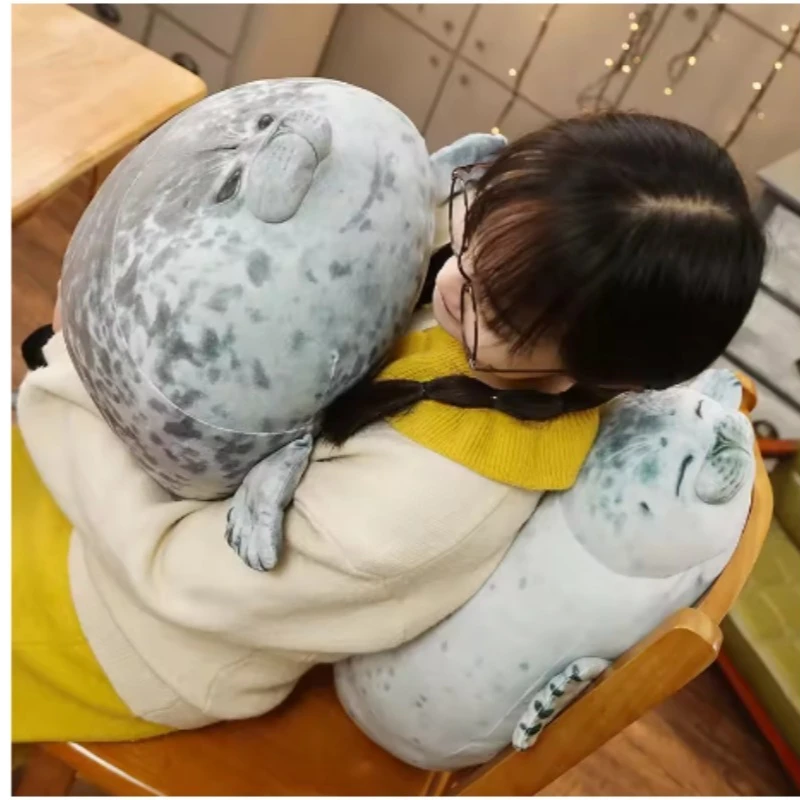 ホットな3Dノベルティ投げ枕、かわいいリアルなアザラシのぬいぐるみ、柔らかいアザラシのぬいぐるみ、新築祝いパーティー用抱き枕