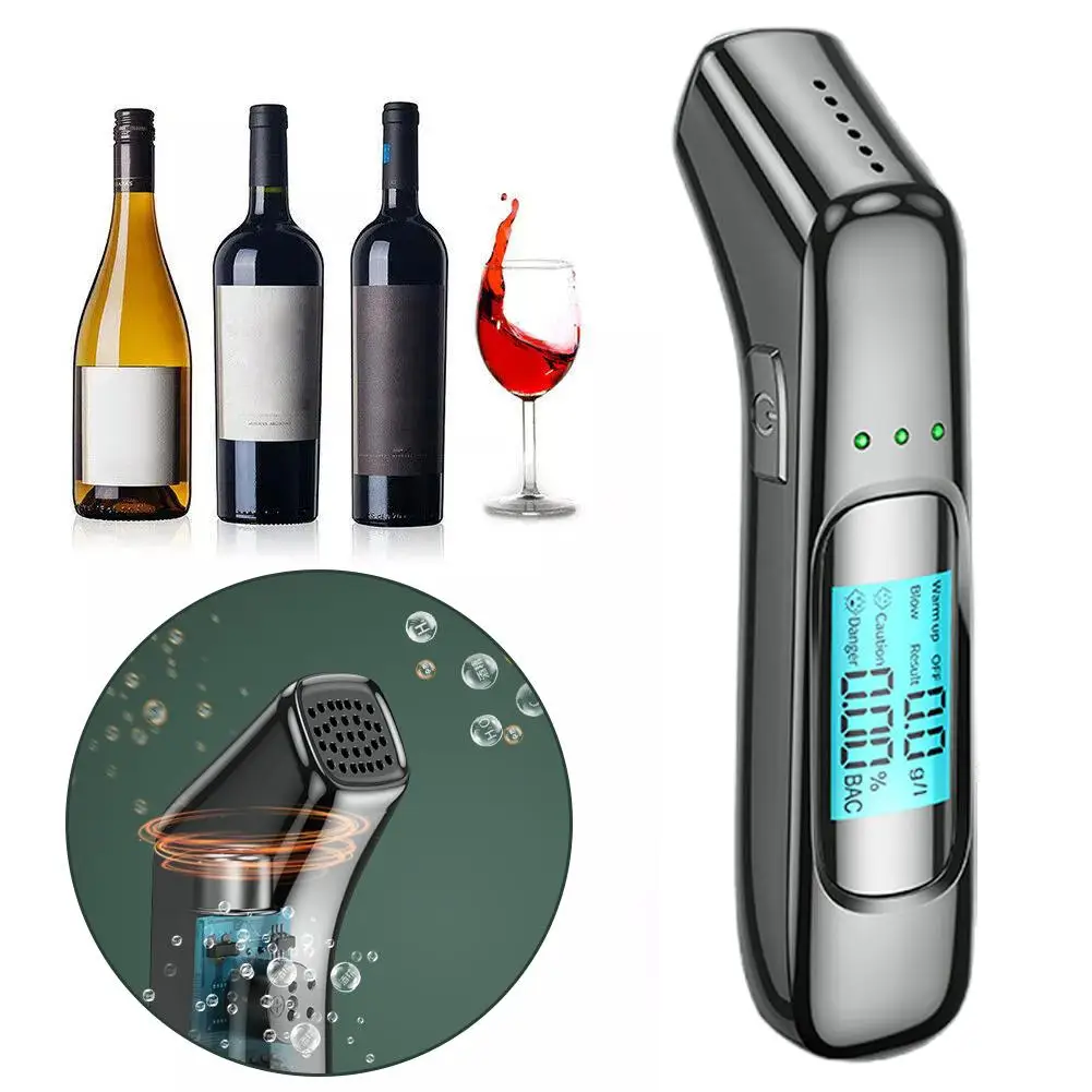 Portable Breathalyzer Professional Breath Alcohol Tester LCD Display Detector for Drunk Driving Car Electronics Alcohol Test
