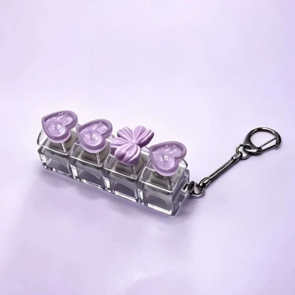 Heart Keyboard Press Button Keyring Reduce Anxiety Knot Cliker Keychain Press The Keyboard Keyboard Keychain Bags Hanging Charm