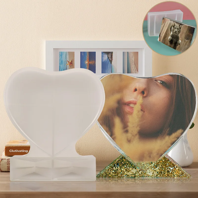 Love Heart Shaped Square Photo Frame Epoxy Silicone Mold For DIY Resin Craft Decorative Jewelry Making Mold Silicone Mould