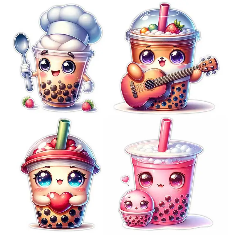 

Cute Bubble Tea Wall Stickers Kitchen Decoration Dining Room Living Room Cabinet Refrigerator Home Decoration Stickers M1280