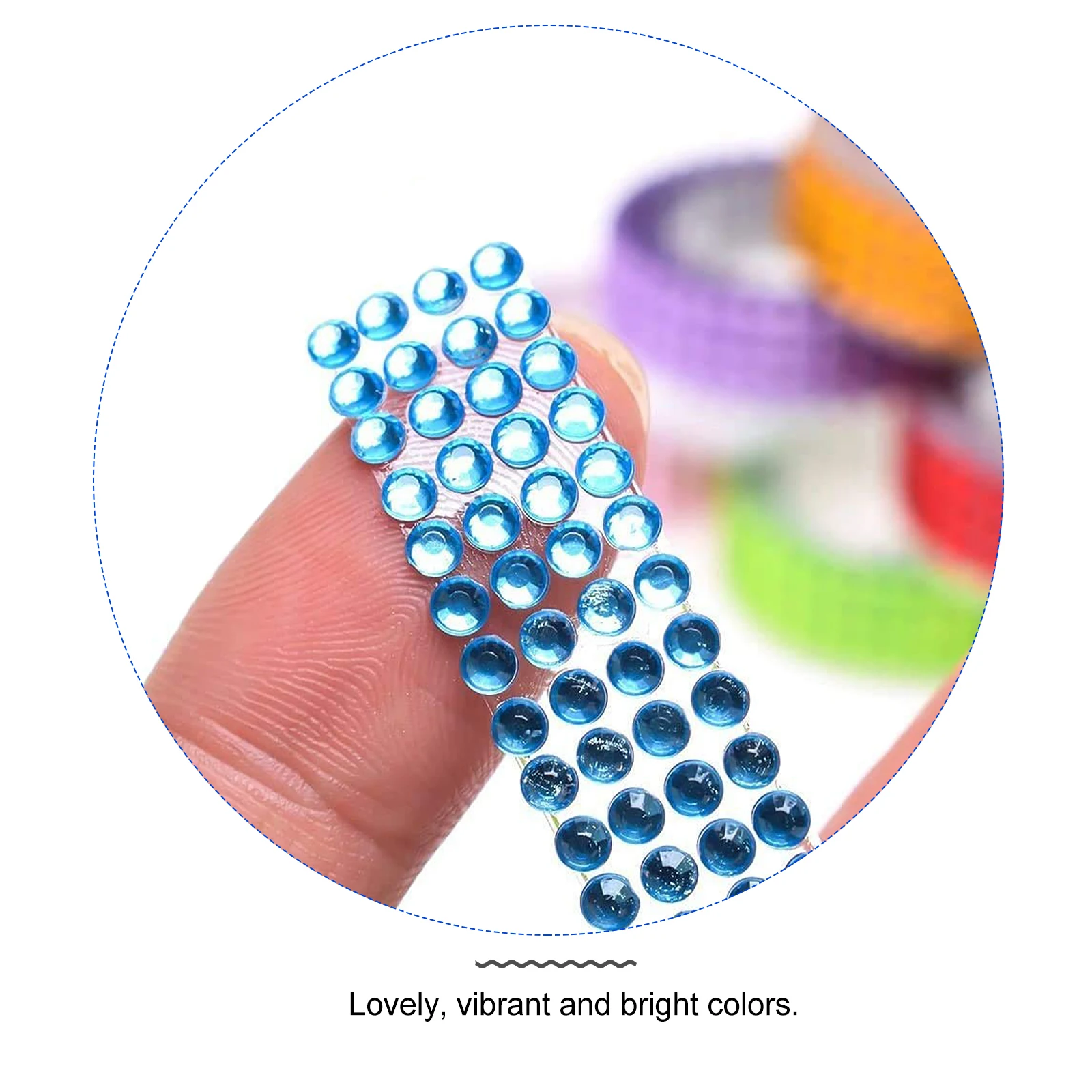 

6 Rolls Acrylic Rhinestone Tapes Gemstone Crystal Scrapbooking Glitter Decor Craft Wrapping Bright Color Reusable