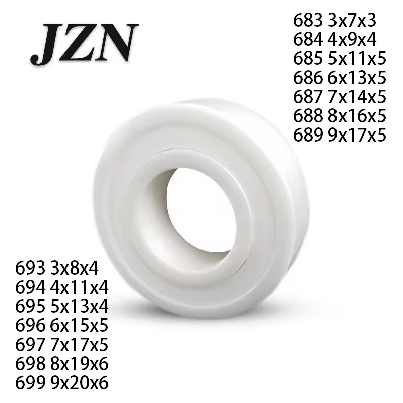 1Pcs/10Pcs Zirconia ceramic bearing 683 684 685 686 687 688 689 2RS Double seal 693 694 695 696 697 698 699 2RS ZrO2