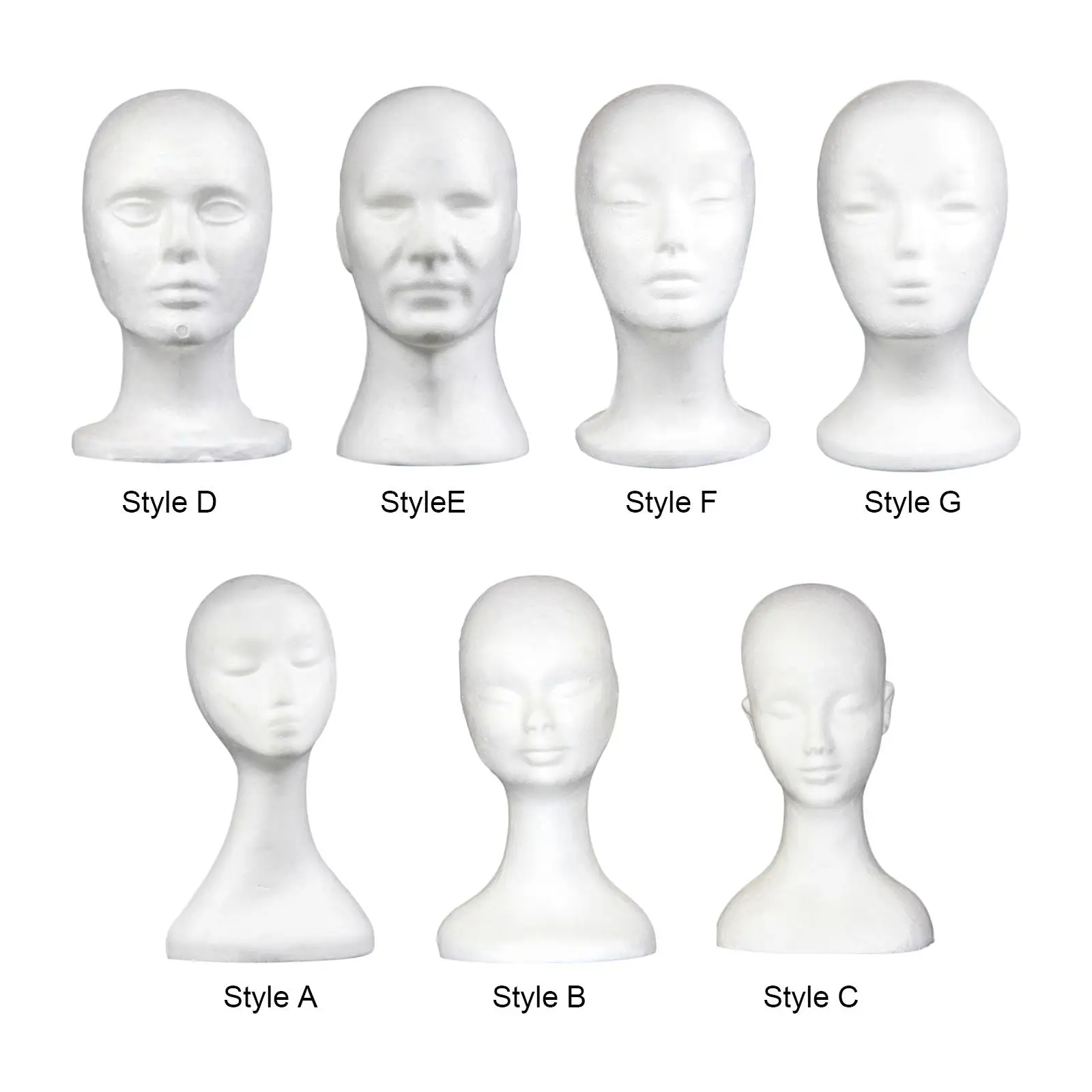 Foam Mannequin Head /Foam Mannequin Display /Wig Display Head/ Hairpiece Stand Display /Wigs /Hair/ Accessories/ Glasses