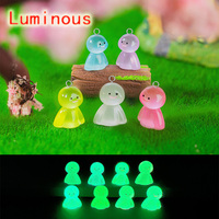 10pcs Kawaii Luminous Snowman Doll Christmas Charms Colorful Resin Pendant For Earring Keychain Diy Cute Jewelry Make