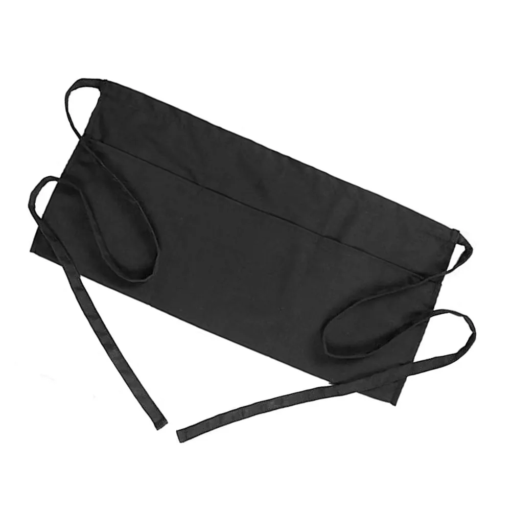 Tablier de service en polyester pour femmes, trois poches, pour serveuses, restaurant, cuisine, travail, avec pochette de taille