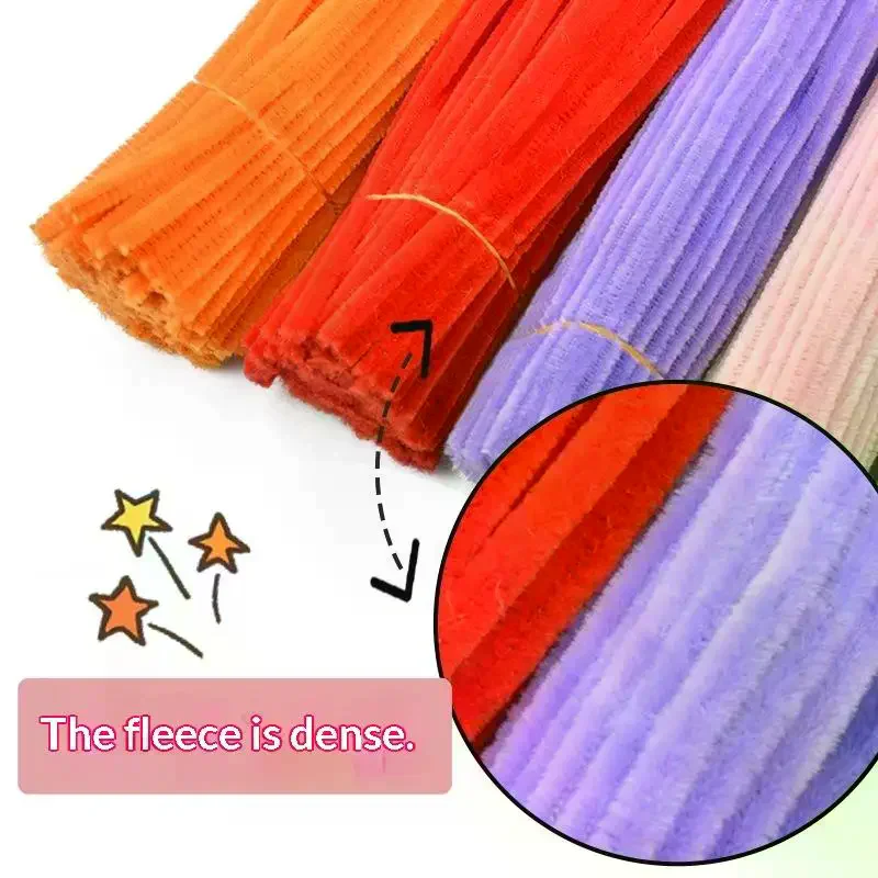 Art Craft Stick - 100本入りぬいぐるみシェニールステム、柔軟なツイストクラフトスティック、子供用DIYアート玩具、幼稚園、親子インタラクティブアクティビティ用
