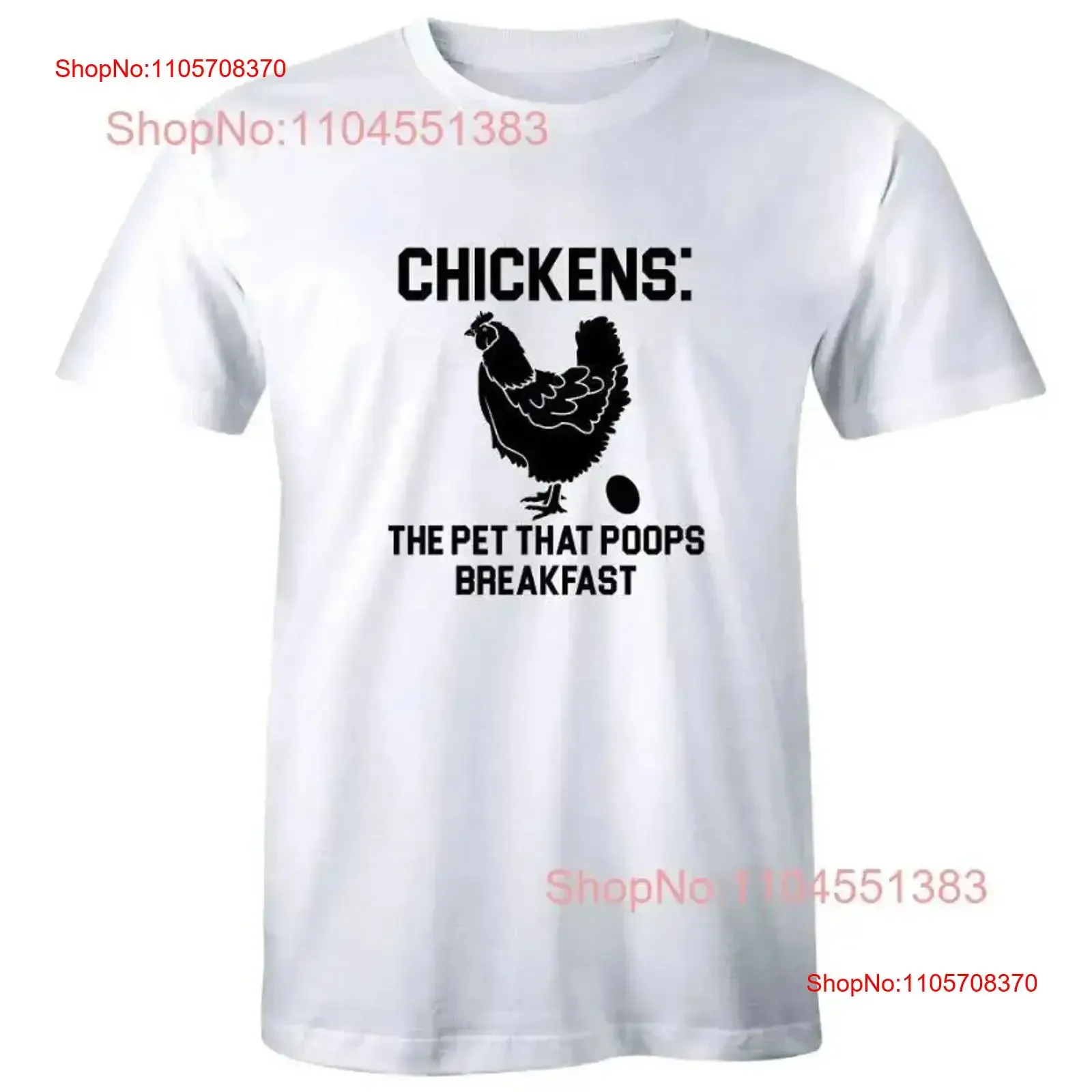 Chickens The Pet That Poops Breakfast Men's T Shirt Funny Farm Animal Egg vintage Washed Comfortable fashion Slightly