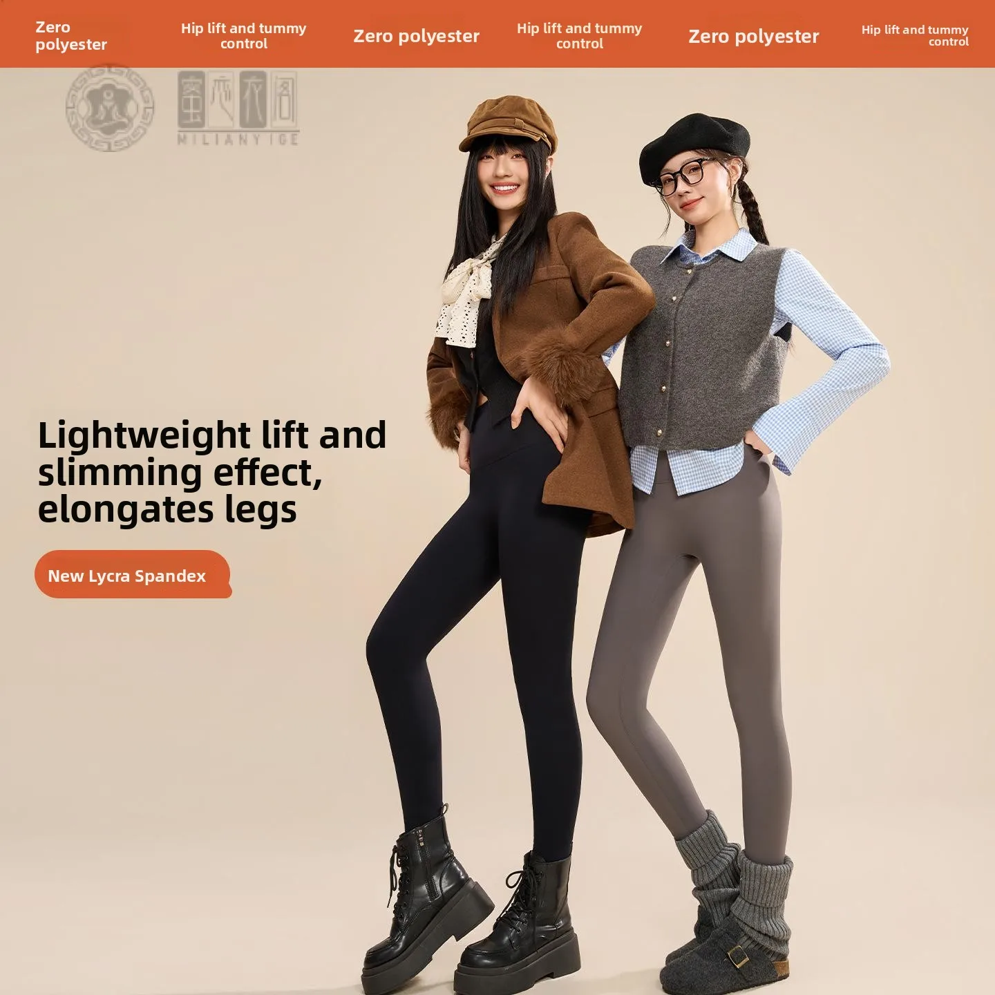 

High Waist Yoga Pants Women's Fce Lined Heating Polyester Long Trousers Autumn Winter Thermal Leggings Ladies Base Layer