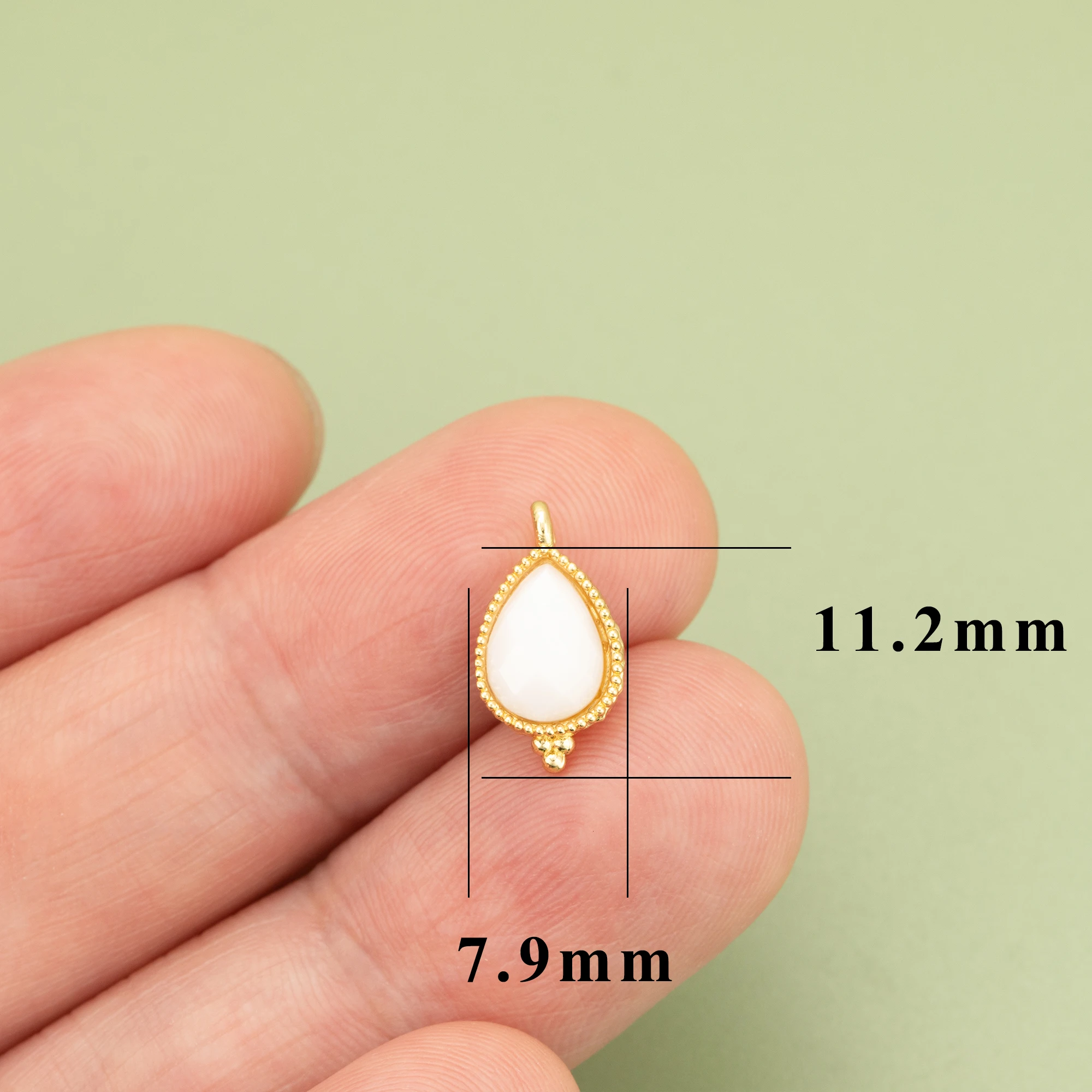 YEGUI,2pcs/lot,MI14,jewelry accessories,18k gold plated,copper,natural stone,hand made,jewelry making,charms,diy pendants view 2