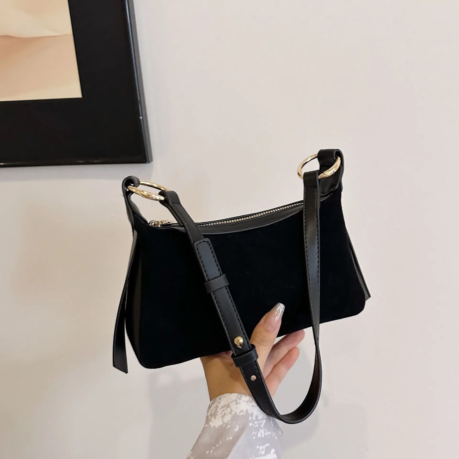 حقيبة كريسنت مون 2025، محفظة كتف للركاب للنساء، حقيبة كروس أنيقة، حقيبة بسيطة من اليوم إلى الليل، حقيبة حبال مزخرفة #3