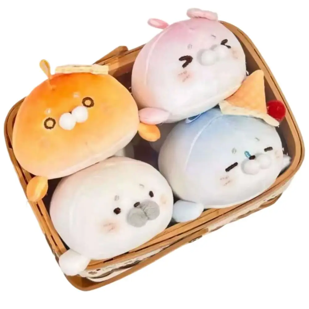 Kawaii Sakura Robben-Plüsch-Schlüsselanhänger, niedlicher Seehund-Stofftier-Schlüsselring, Taschenanhänger, Toast-Robben-Plüschfigur, hängende Dekoration, Kindergeschenk – Detail 19