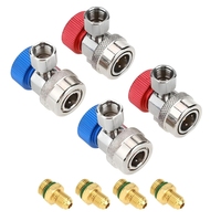 R134A Adapter Set Coupling Adapters Quick Coupler Brass Cooling Systems Repair Tool for Refrigeration Service