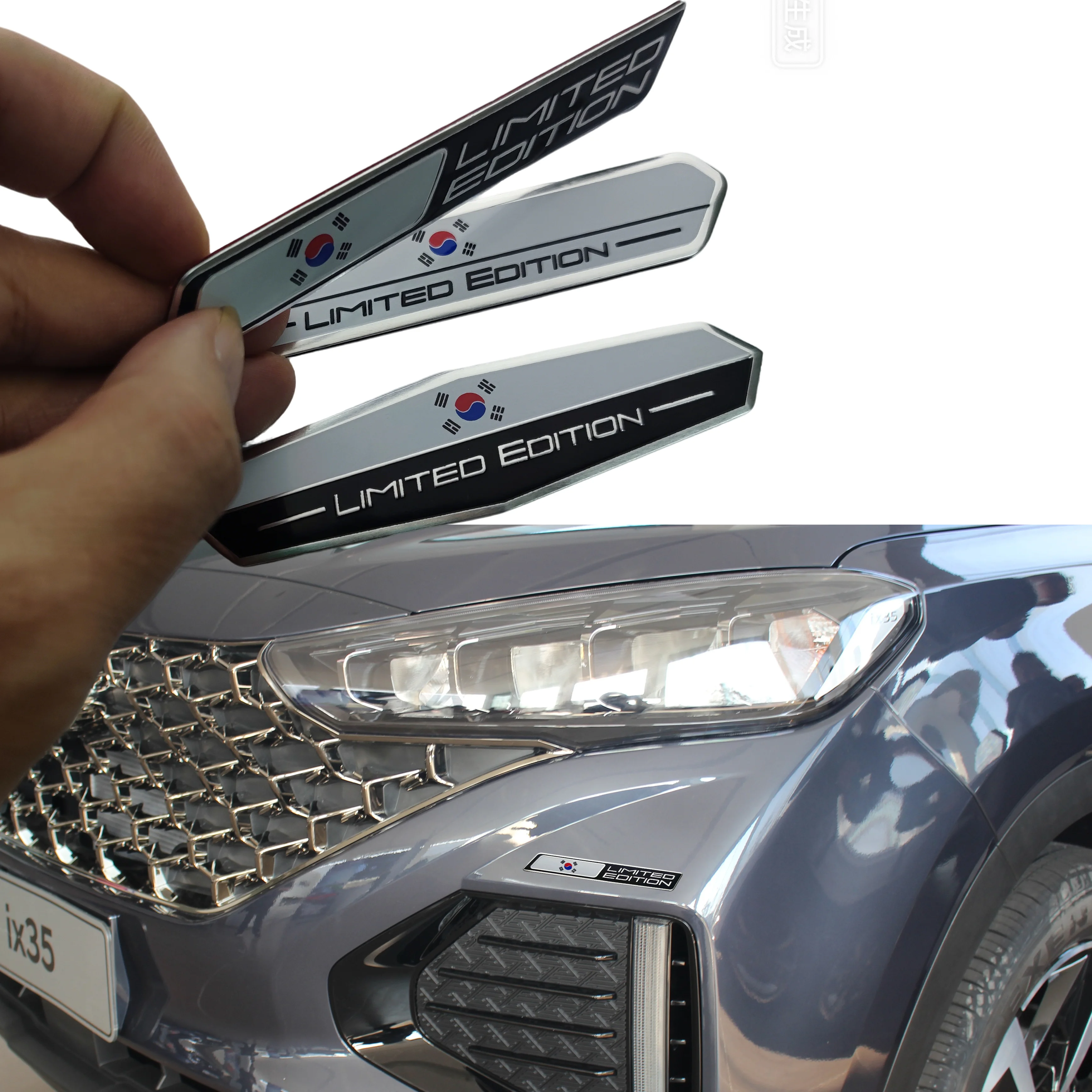 Korean Limited Edition Aluminum Car Decal Emblem for Trunk Interior Decoration And Modification Auto Sticker Vehicle Accessory