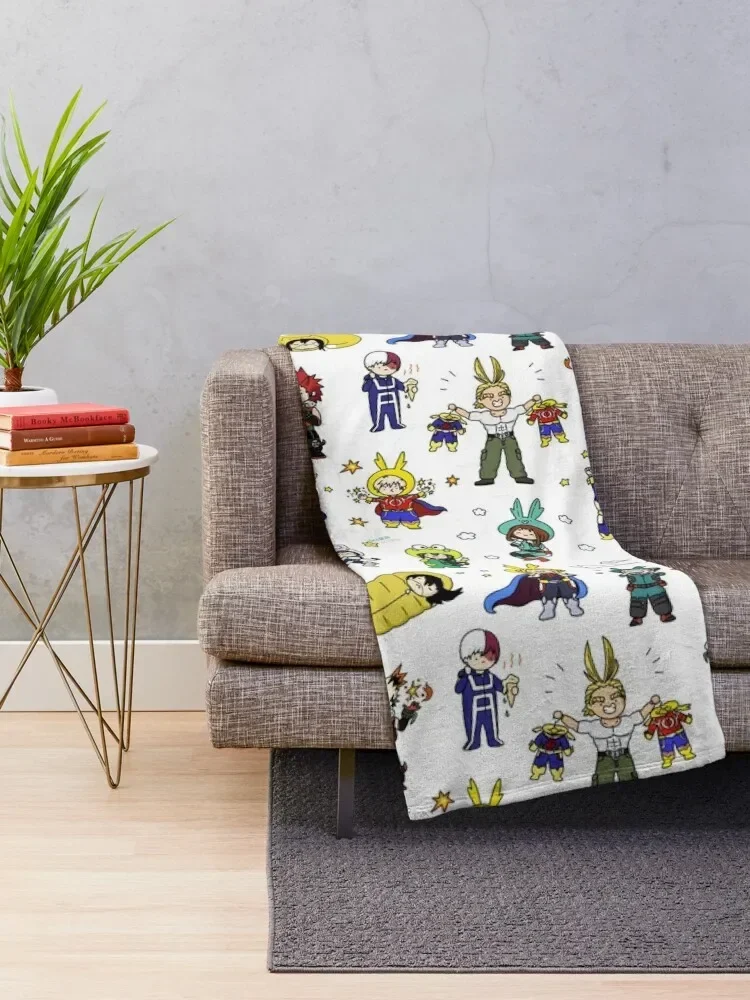 Onesie For All! BNHA Doodle Throw Blanket Flannel Fabric Luxury Designer Decorative Sofa Winter beds Blankets