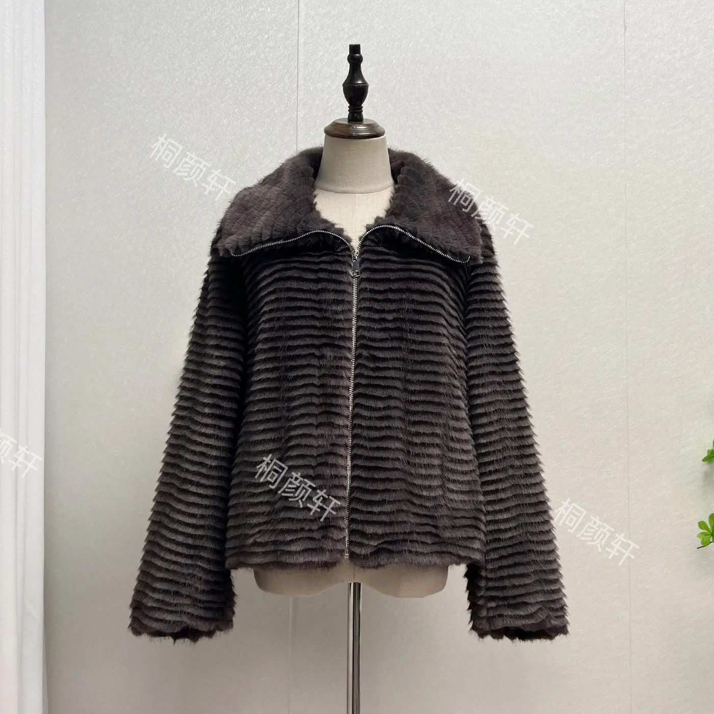 Loose Fit No Hood Coat Regular Length Elegant Commuting with Autumn Chinese Style Notched Collar Gradient Pattern Women Coat