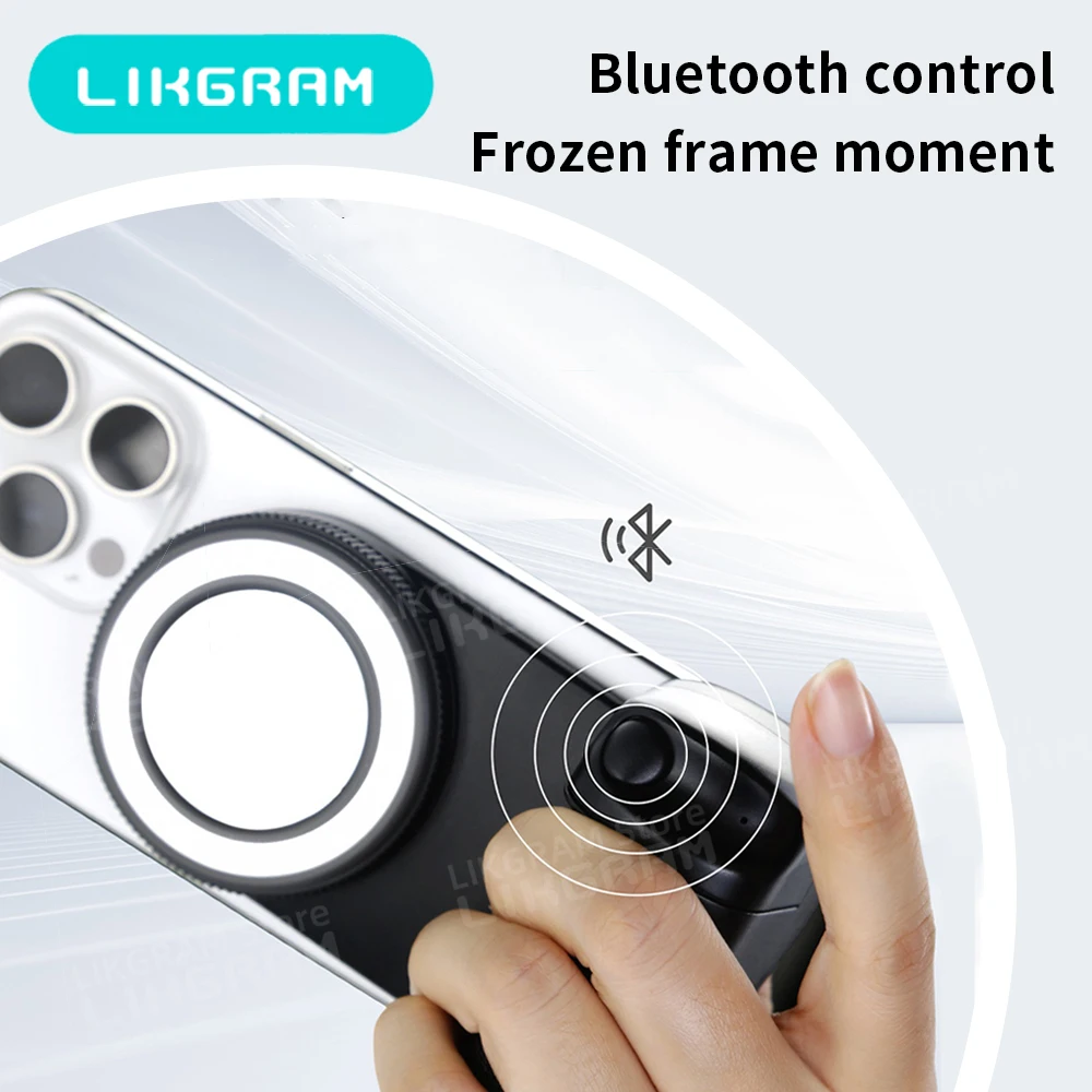 LIKGRAM สําหรับโทรศัพท์ Magsafe เติมแสงบลูทูธชัตเตอร์กล้อง Grip selfie Stabilizer สกรู 1/4"