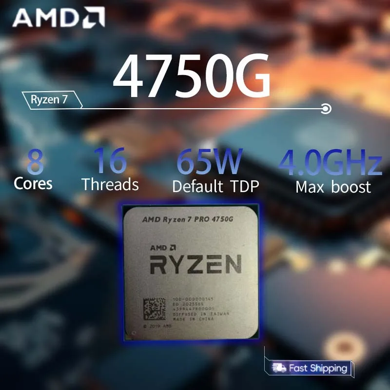 AMD Ryzen 7 PRO 4750G R7 PRO 4750G R7 4750G 3.6GHz--4.4GHz 8-Core 16-Thread 65W CPU Processor L2=4M L3=8M Socket AM4  CPU
