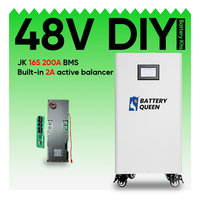 DIY 48V LiFePO4 Battery Case with JK 16S 200A Smart BMS 51.2V DIY Kits 280ah BT LCD 2A Active Balancer Case Assemble Box