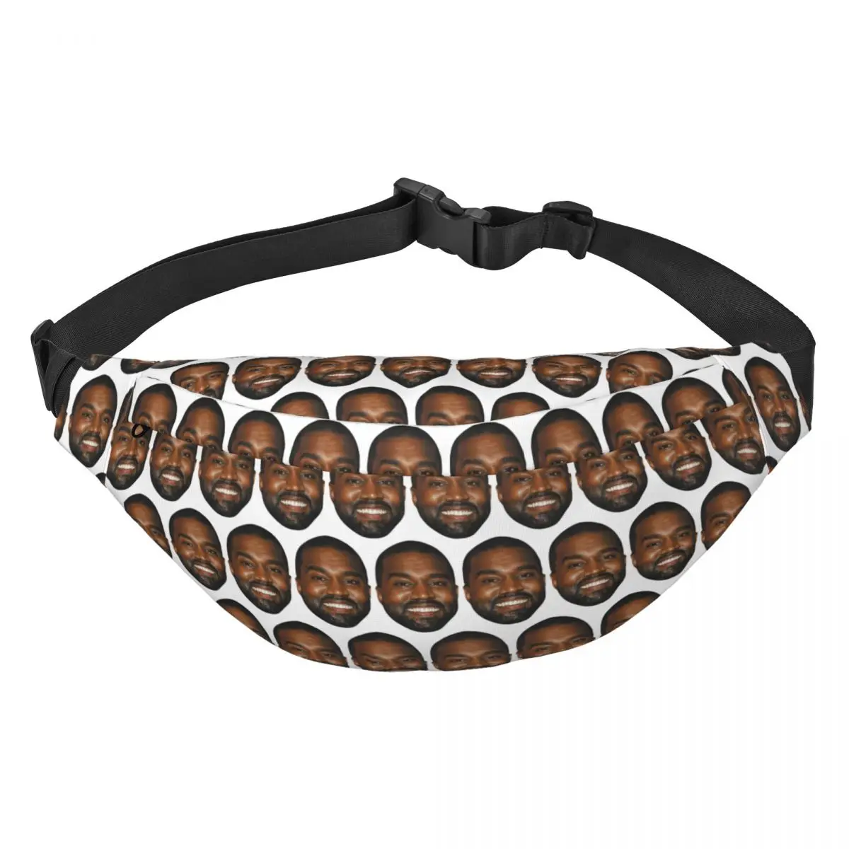 Casual Funny Kanye West Meme Fanny Pack Men Women Rapper Music Producer Sling Crossbody Waist Bag for Hiking Phone Money Pouch