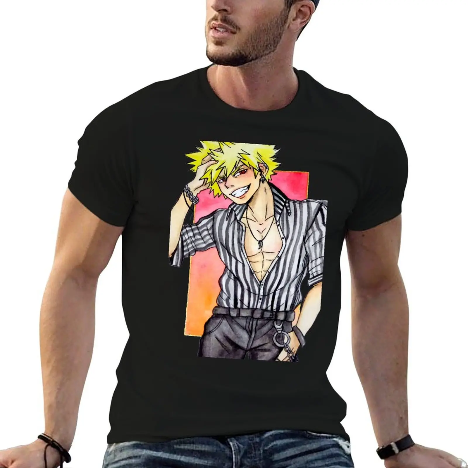 

t man Watercolor shirt shirts Katsuki T-Shirt high luxury t brand Bakugou quality man luxury