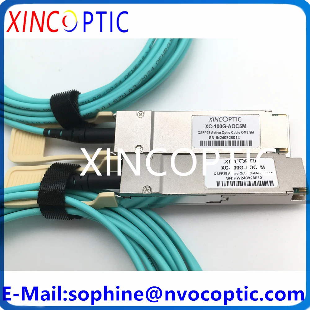 XINCOPTIC XC-100G-AOC5M (16ft) Arista Networks AOC-Q-Q-100G-5M 100G QSFP28 to QSFP28 OM3 5M Multi Mode AOC Active Optical Cable