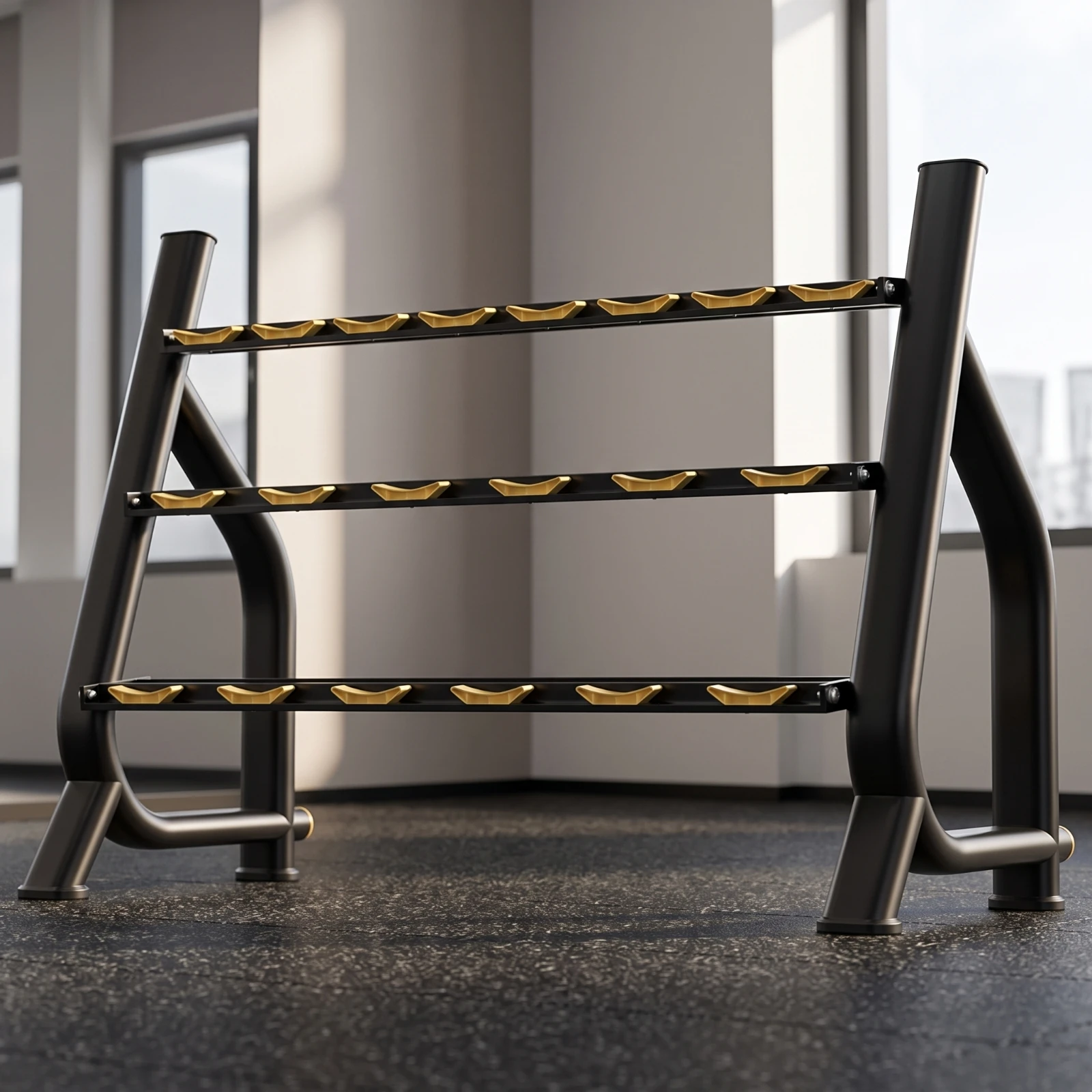 Dumbbell Rack Freestanding Dumbbell Holder with Cradles Weight Stand Floor-Standing Organizer Space-Saving for Athletes