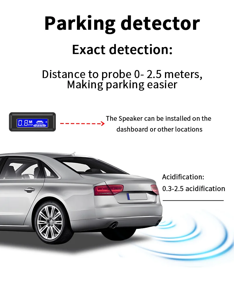 Direkt vom Hersteller: 4-Sonden 22mm Parksensor mit Kleinem LCD-Display, 12V Rückfahrradar, Sicheres Einparkhilfesystem – Detail 5