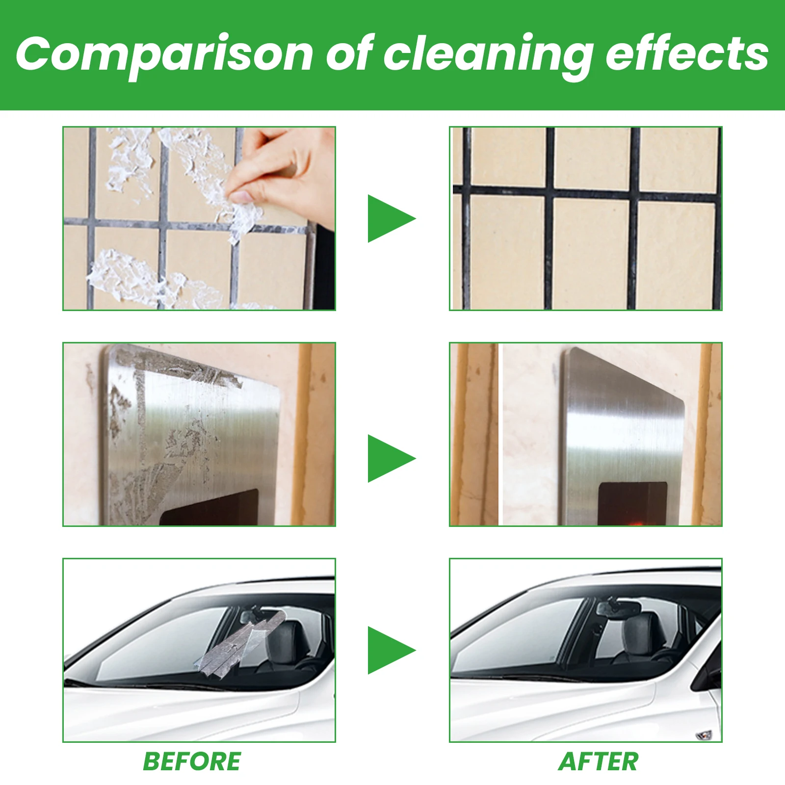 Glue remover, multi-purpose degluing deglue, glass window degluing and cleaning glue, non-leaving cleaner