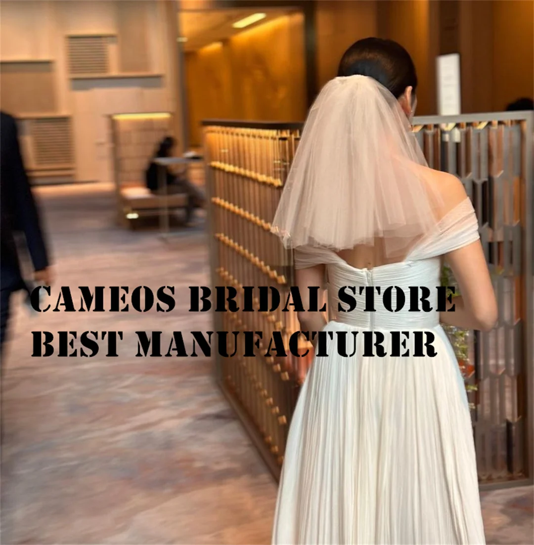 SONDR Custom Made Off the Shoulder Wedding Dresses Korea High End Chiffon Elegant Brides Gowns  Ivory Women Bridal Dresses