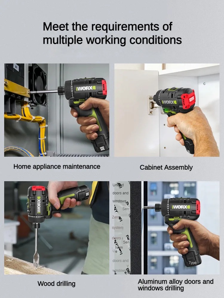 WORX WU129 Brushless Driver Electromechanical Drill 12V Lithium Battery Screwdriver Multifunctional Impact Screwdriver