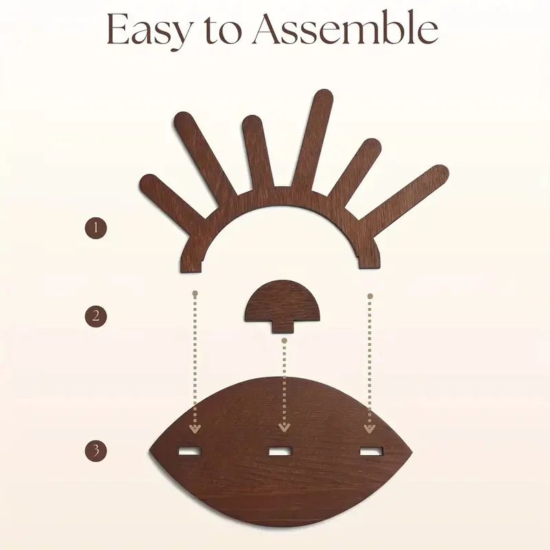 Rustic Wooden Evil Eye Ring Holder Creative Evil Eye Ring Holder Women's Jewelry Display Rack DIY Removable Ring Organizer