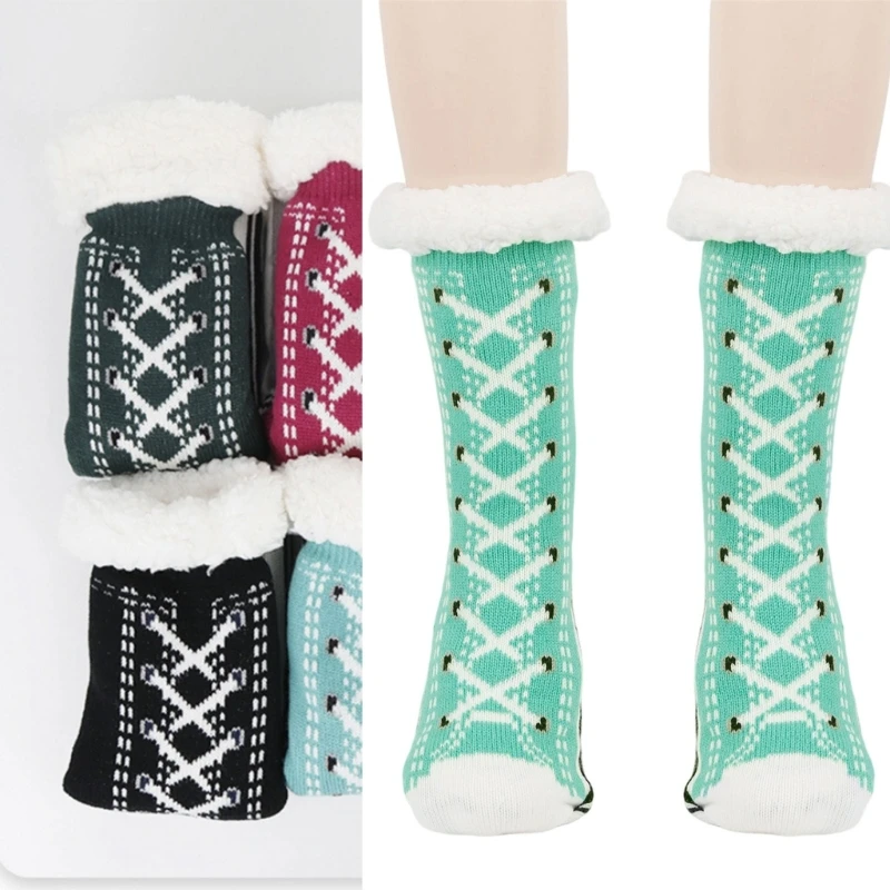 

Comfortable Slipper Socks Soft Acrylic Thermally Socks Winter Christmas Gifts for Women Ensuring Warmth and Relaxation