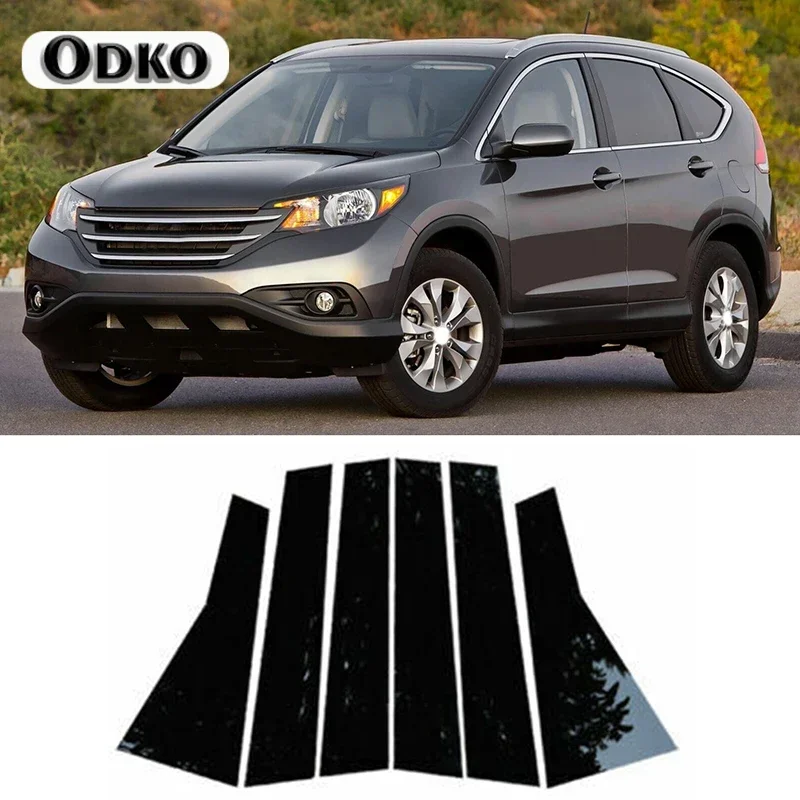 6 Pcs Car Pillar Posts Window Door Moulding Trims Cover BC Column Sticker for Honda CRV 2012 2013 2014 2015 2016 Accessories