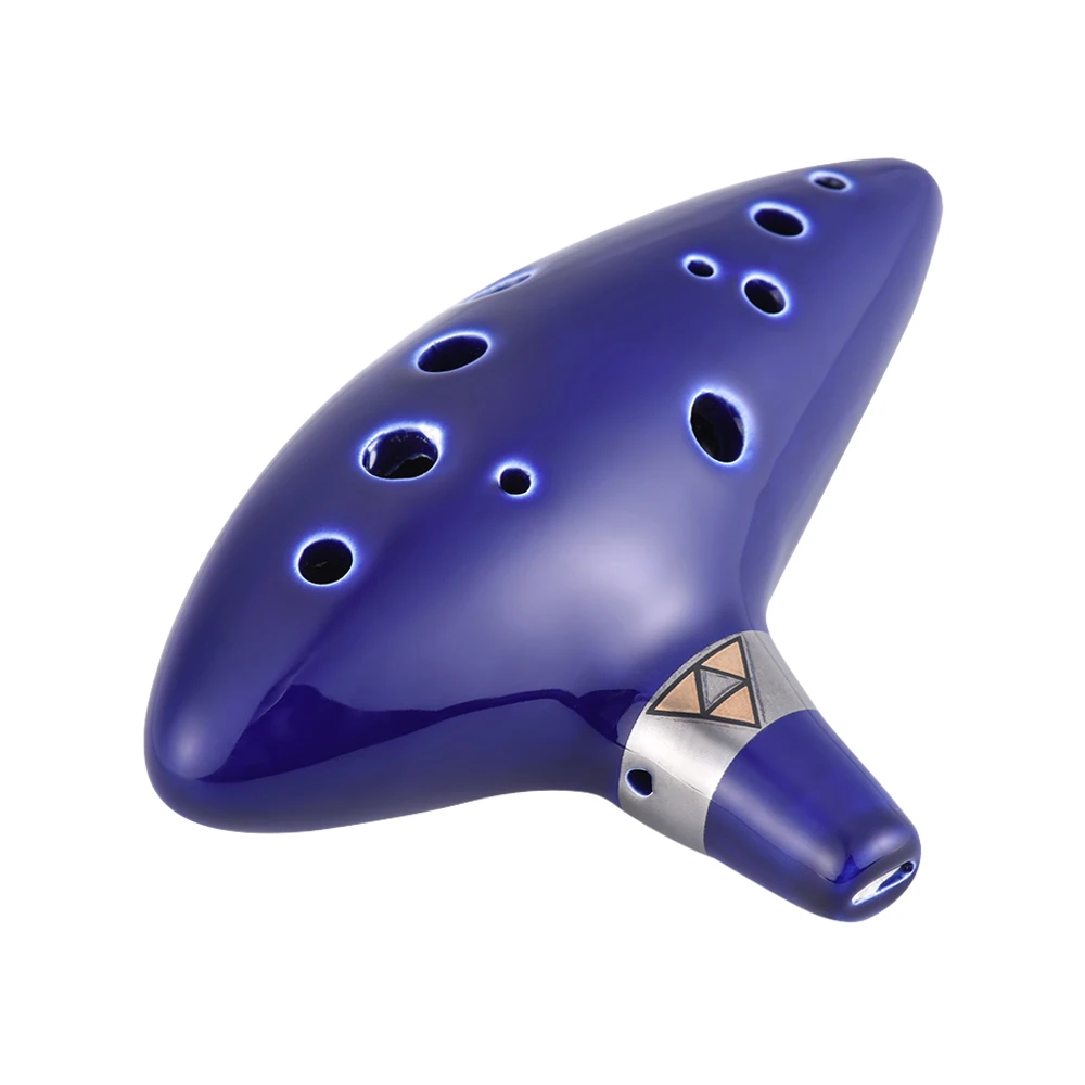 12 Hole Ocarina Ceramic Alto C Vessel Flute Wind Musical Instrument