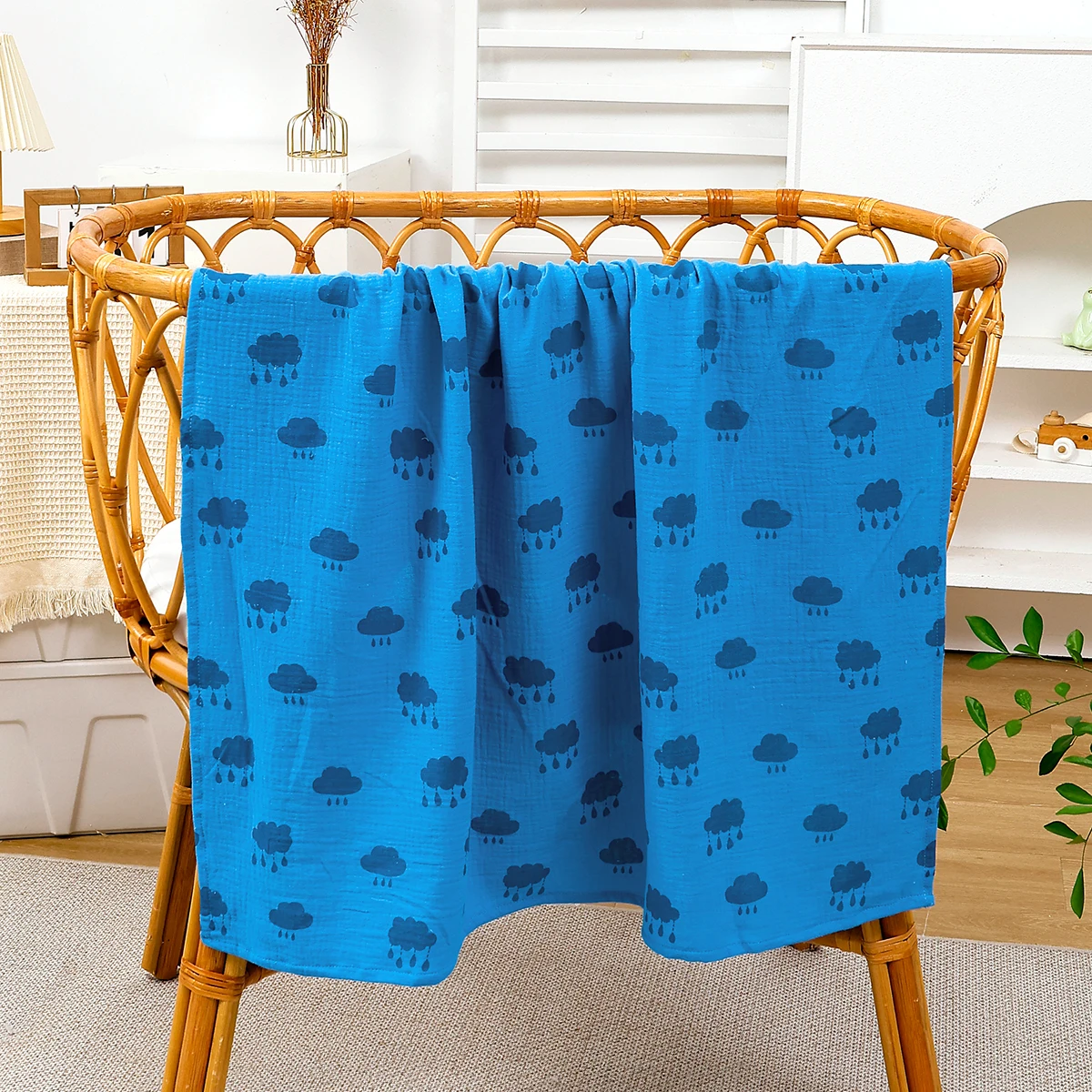 HappyFlute 100*100CM Cotton Fiber Baby Swaddle Newborn Blanket Infant Wrap - Soft Print Design 1pc New Baby Wrap