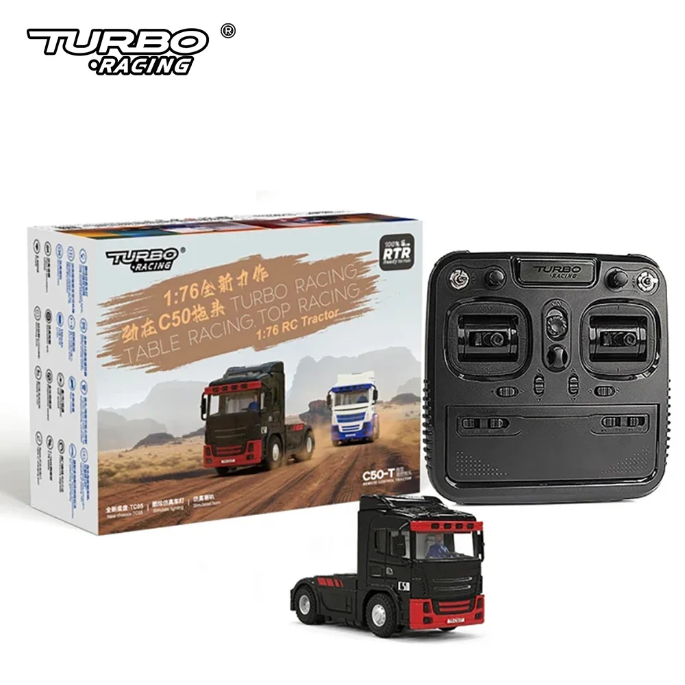 TURBO RACING 1:76 C50 C50-T trailer half truck four-wheel drive container large truck full proportion remote control mini RC car