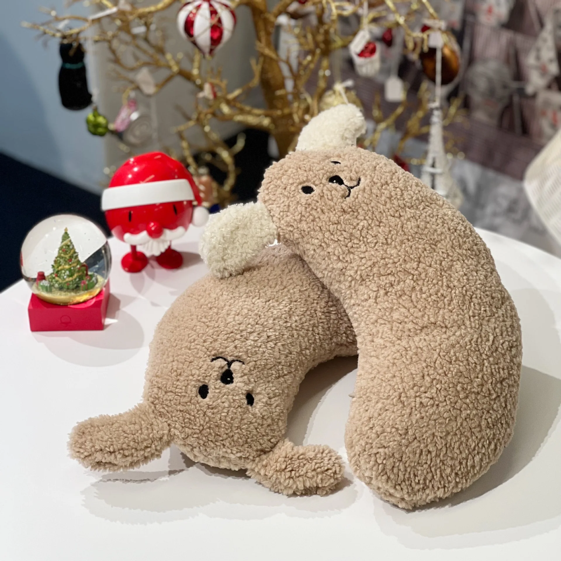 Cute Plush Dog Design Pet U Shaped Soft Cozy Neck Pillow For Small Dogs Cats Deep Sleep Support Cushion Multiple Color Options