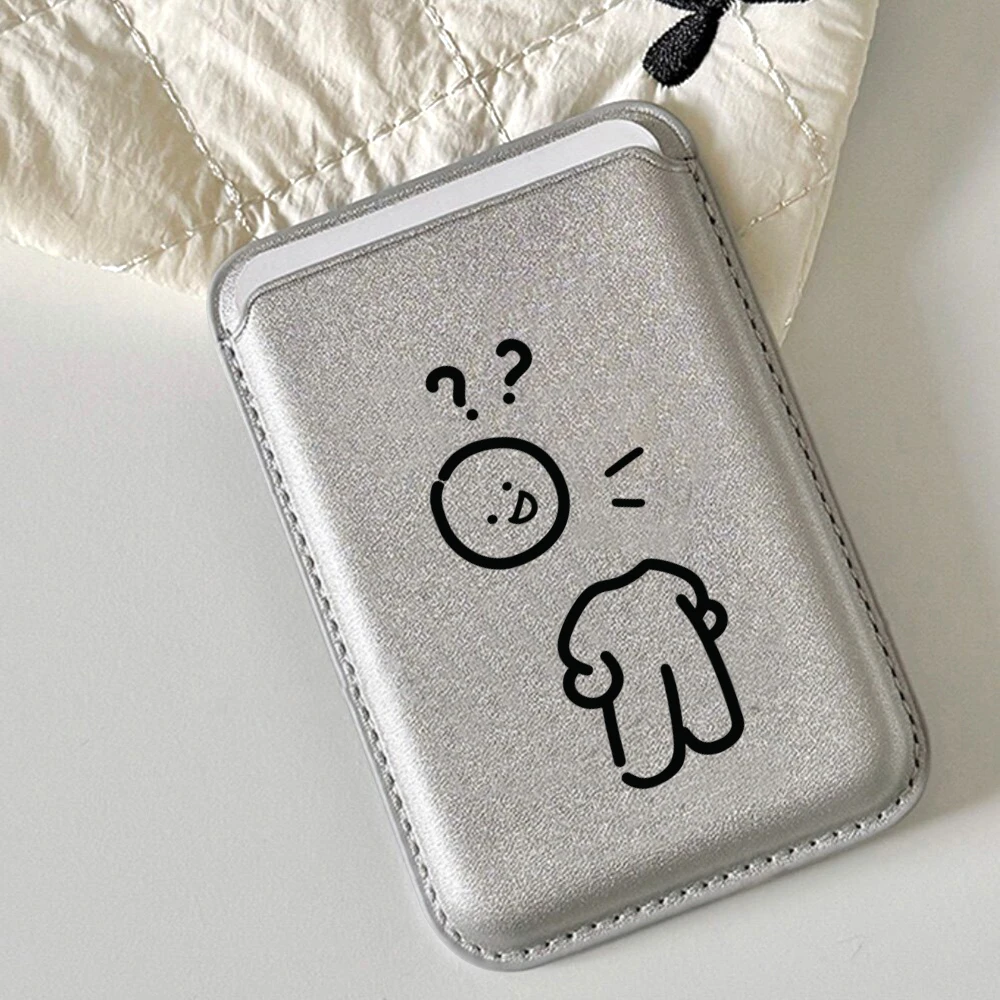 Minimalistische, stilvolle Leder-Kartenhülle für Magnetische Hüllen, geeignet für alle iPhone Magsafe-Kartenhüllen. – Detail 1