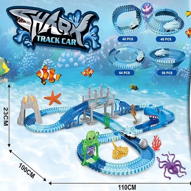 Set di vapore per bambini fai-da-te Sottobicchiere per auto con guida di squalo Giocattolo per l'interazione genitore-figlio Mondo sottomarino Divertimento Assemblaggio Puzzle Giocattolo Regalo