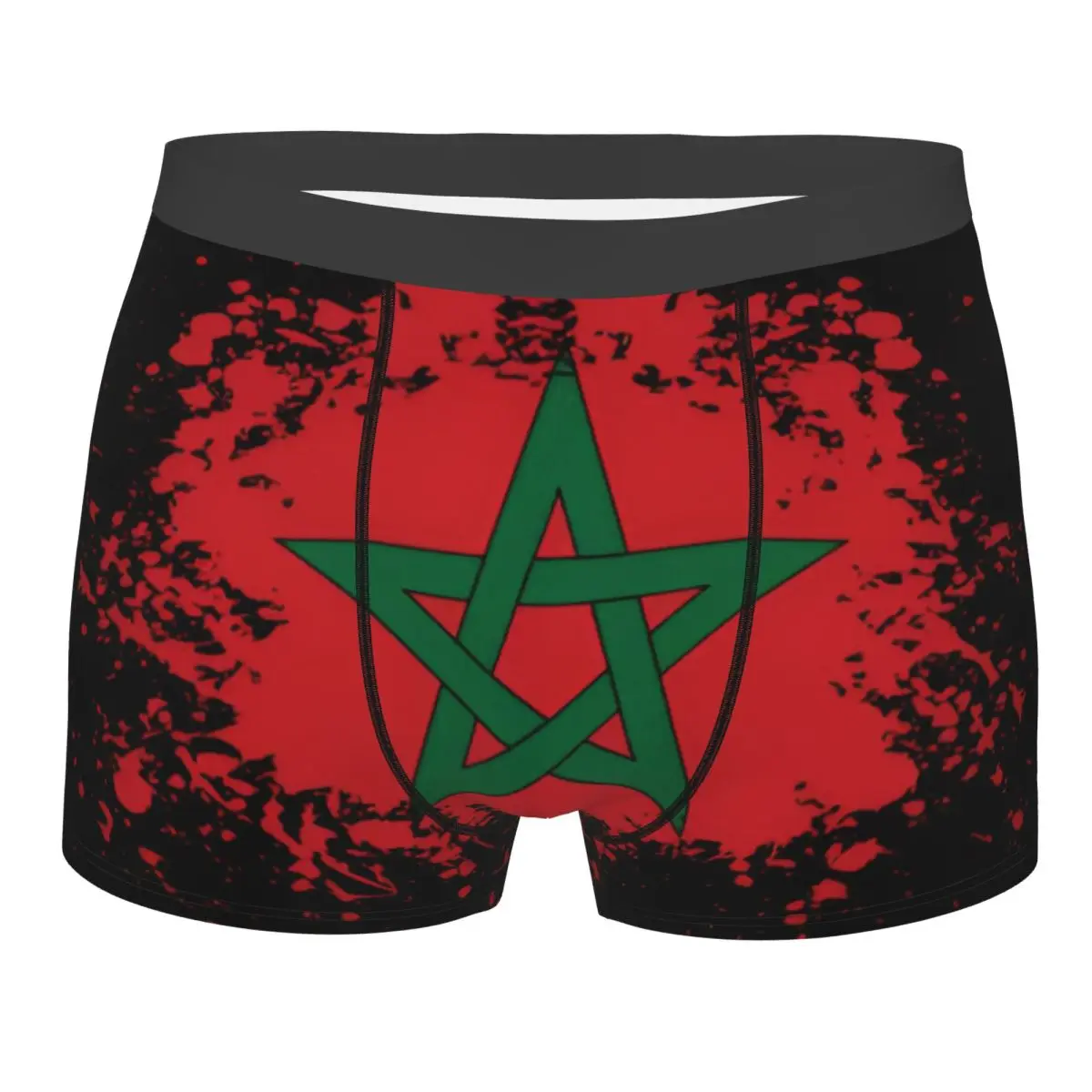 Custom Marokko Morocco Flag Underwear Men Stretch Moroccan Boxer Briefs