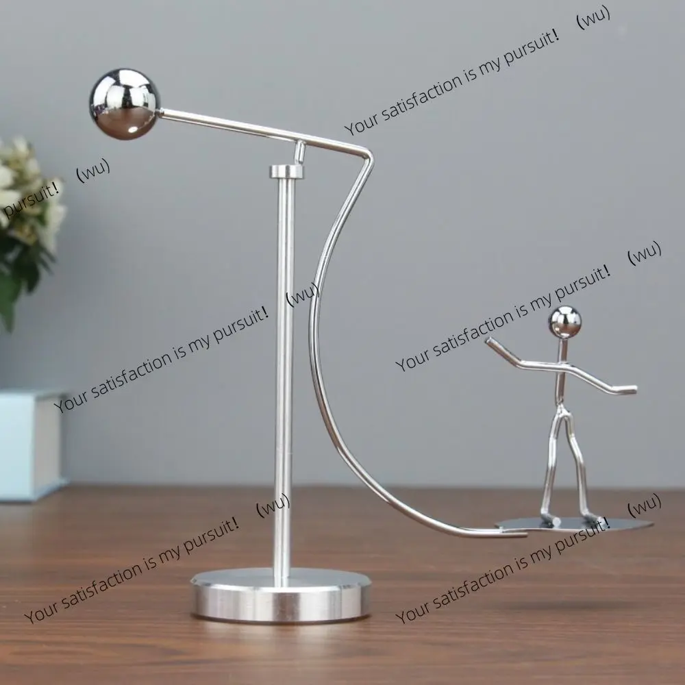 Stainless Steel Balance Ball Toy Creative Pendulum Cradle Iron Man Ornaments Decompression Desk Toy Early Education Tools Gifts