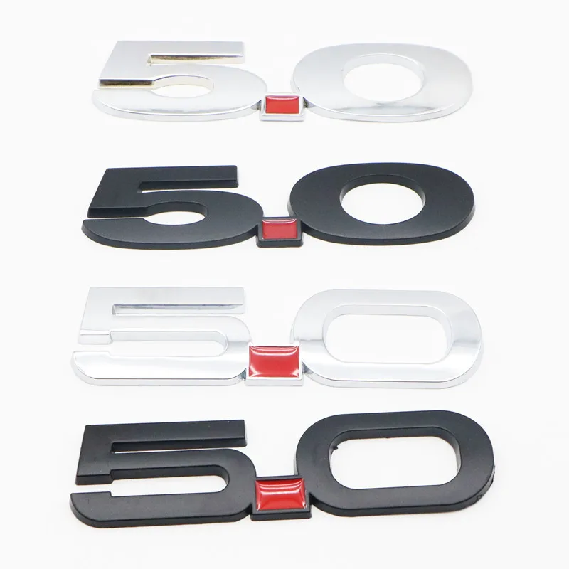 Adesivos com logotipo de metal, 50 adesivos 3D para Ford Mustang GT 500 GT500, para-lamas laterais, emblema do carroceria e porta-malas.