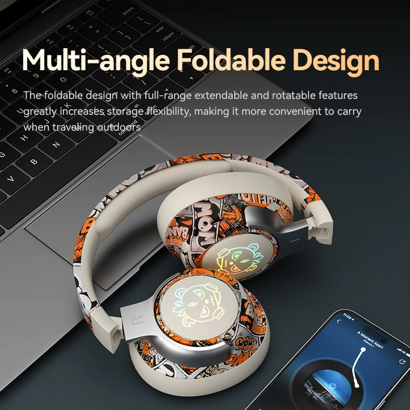 Shoumi 15 ساعة تشغيل سماعة رأس لاسلكية بلوتوث للتلفزيون مع ميكروفون، محول بلوتوث، بطارية مدمجة، هاتف أندرويد #6