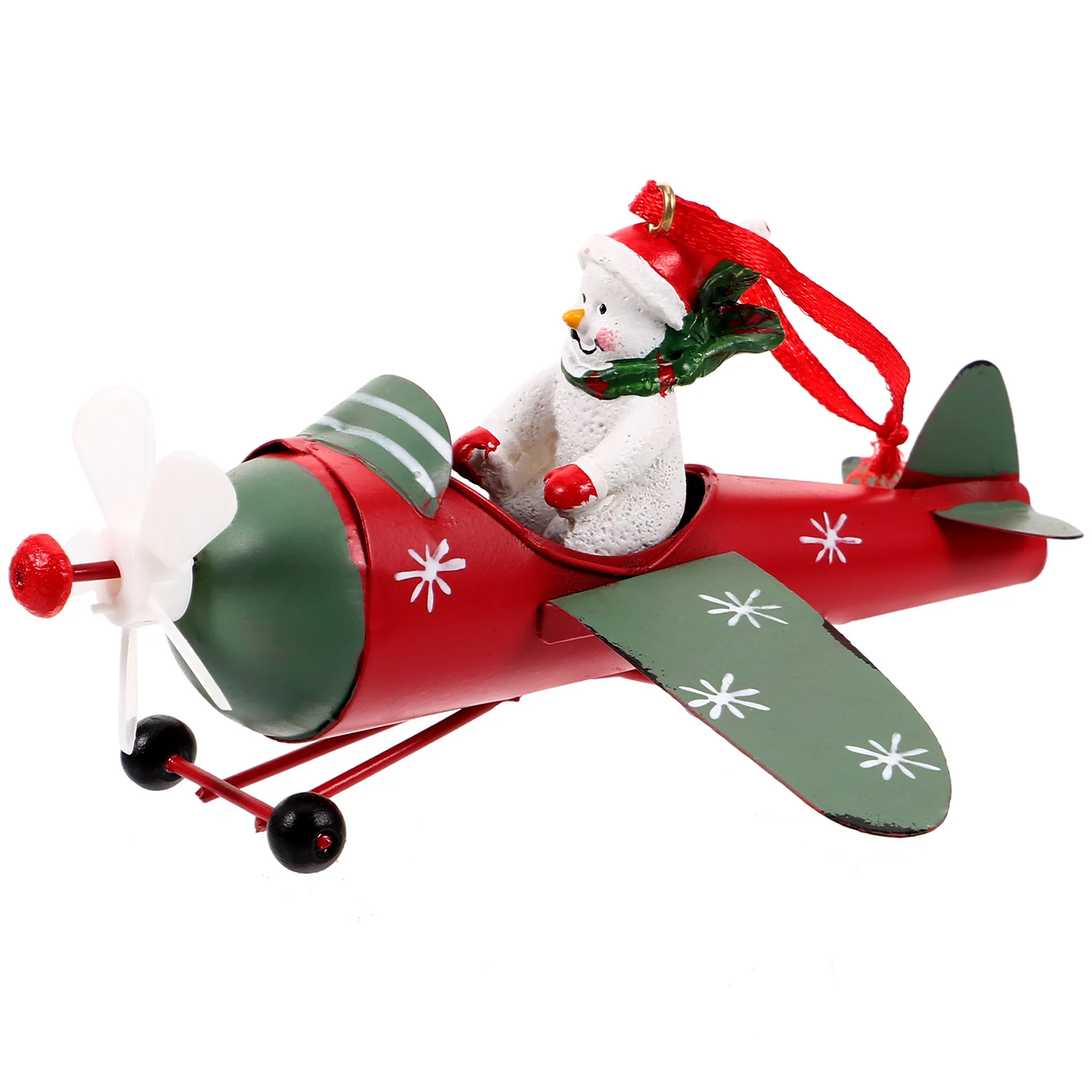 

Festive Christmas Hanging Ornament Snowman Aircraft Shape for Xmas Tree Door Window Porch Holiday Home Decoration Party Prop