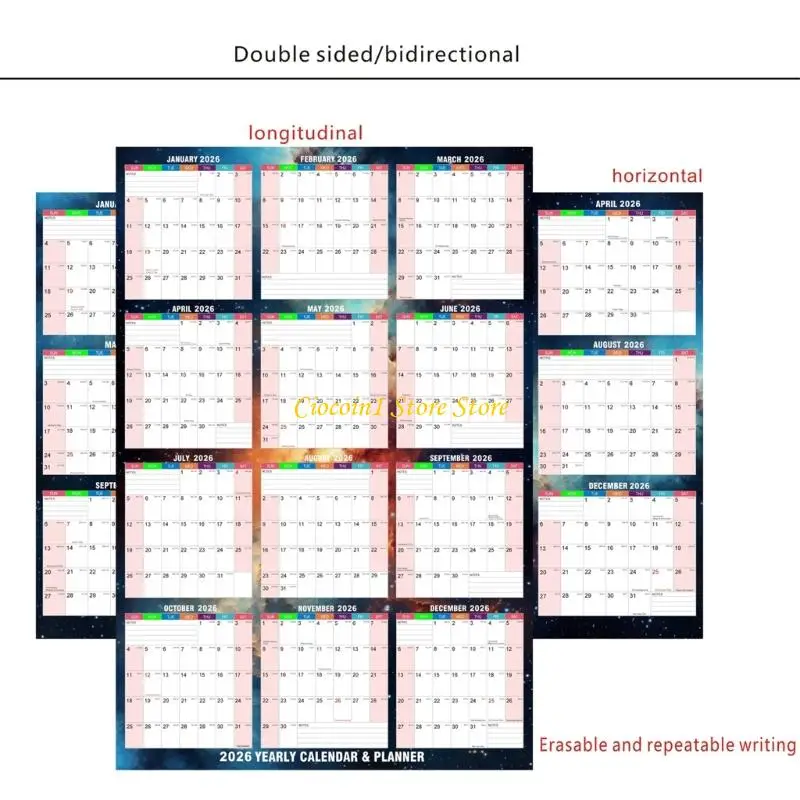 A3PC Premium Recycled Paper 2026 Wall Calendar For Language Learners Easy Mount